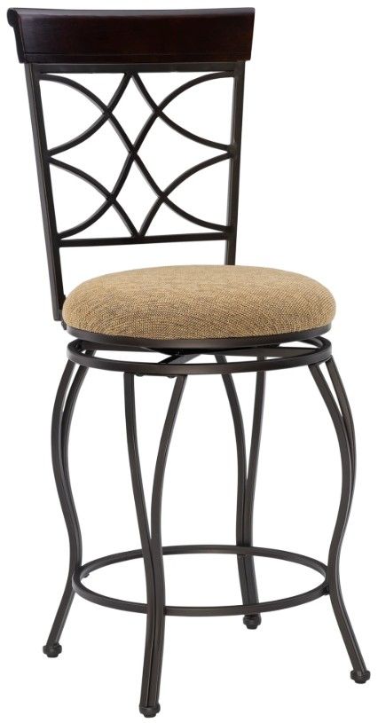 Linon Curves Brown Metallic Counter Stool-0