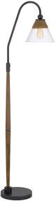 Cal® Lighting & Accessories Hinton Charcoal Grey/Oak Floor Lamp-1