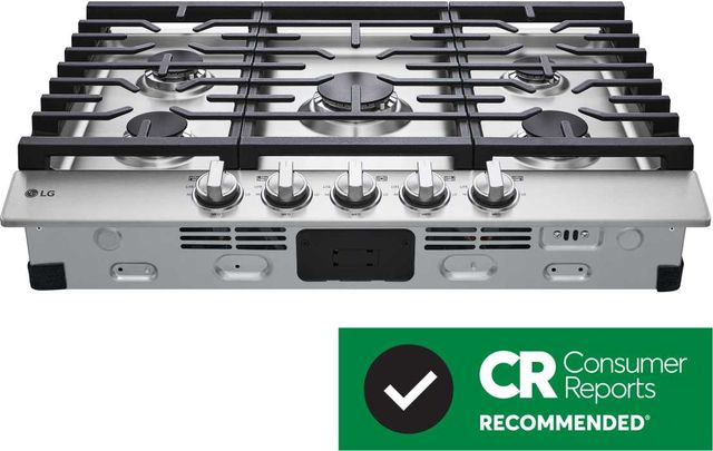 LG 30" Stainless Steel Gas Cooktop with UltraHeat™ Burner-2