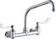 Elkay Chrome Foodservice 8" Centerset Wall Mount Faucet with Wristblade Handles and Offset Inlets-0