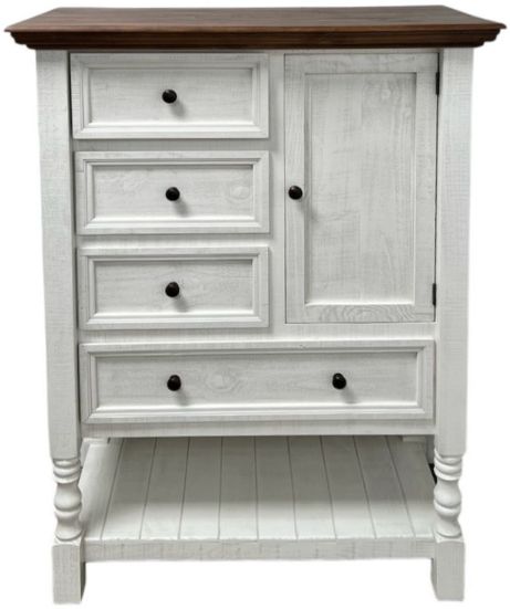 Million Dollar Rustic Mountain Lake Frosted White Chest-0