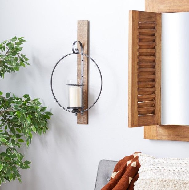 Deco Marche Brown Geometric Pillar Wall Sconce-4
