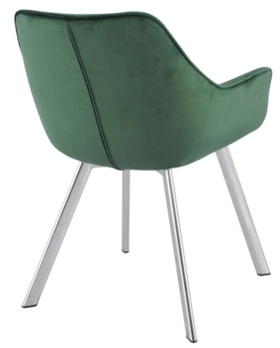 Mazin Furniture Ayami Chrome/Green Dining Arm Chair -3