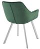 Mazin Furniture Ayami Chrome/Green Dining Arm Chair -3