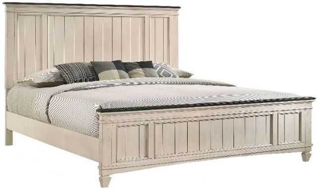 Crown Mark Sawyer Beige/Gray King Panel Bed-0