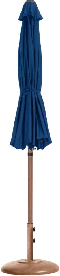 Meridian Furniture Fiji Navy/Teak Aluminum Outdoor Patio Umbrella and Round Base-1