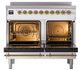 Ilve® Nostalgie II Noblesse 40'' White Pro Style Induction Range with Brass Trim-1