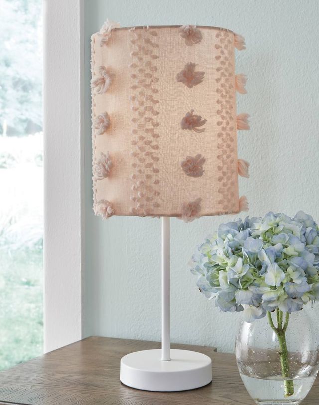 Signature Design by Ashley® Kaelene Pink/White Metal Table Lamp-2