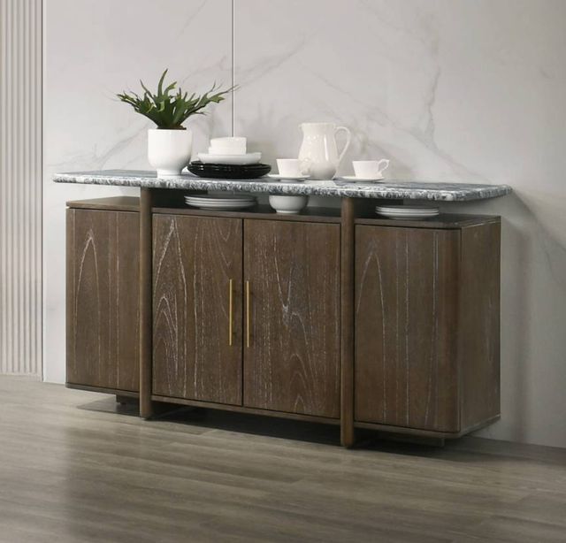 ACME Furniture Dillon Natural Marble/Walnut Server-1