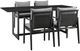 Armen Living Cayman 5-Piece Black/Dark Gray Aluminum/Fabric/Rattan Outdoor Dining Table Set-0
