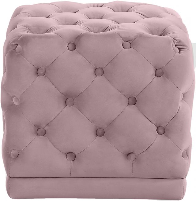 Meridian Furniture Stella Pink Velvet Stool-0