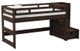 Elements International Cali Kids Brown Twin Loft Bed with Staircase-0