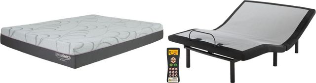 Sierra Sleep® by Ashley® Palisades Model Best Memory Foam Firm Queen Mattress and Adjustable Base Set-0