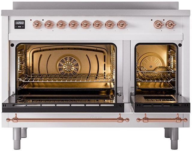 Ilve® Nostalgie II Series 48" White Pro Style Induction Range-1