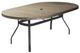 Homecrest™ Outdoor Living Customizable Slate Aluminum/Stone 42" x 72" Oval Outdoor Dining Table with Universal Base and Umbrella Hole-0