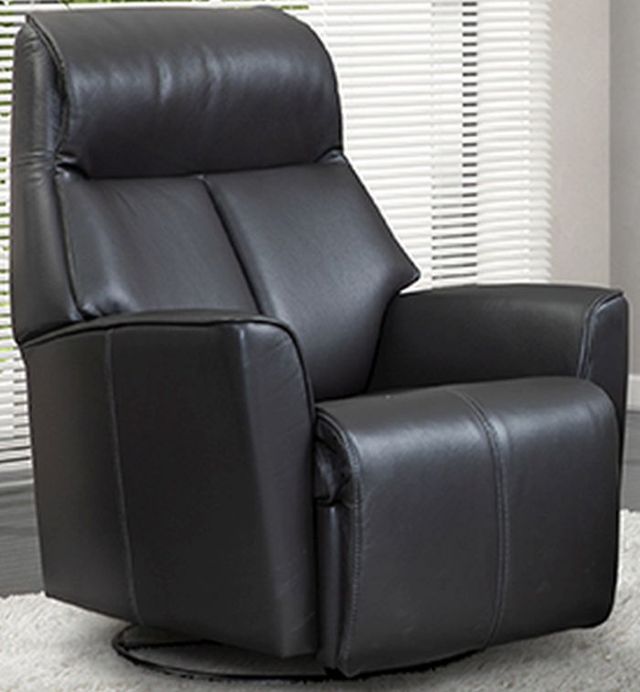 Via Furniture 81 Black Power Swivel Rocker Recliner-0
