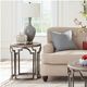 Riverside Furniture Estelle Washed Gray Round Side Table with Black Base-1