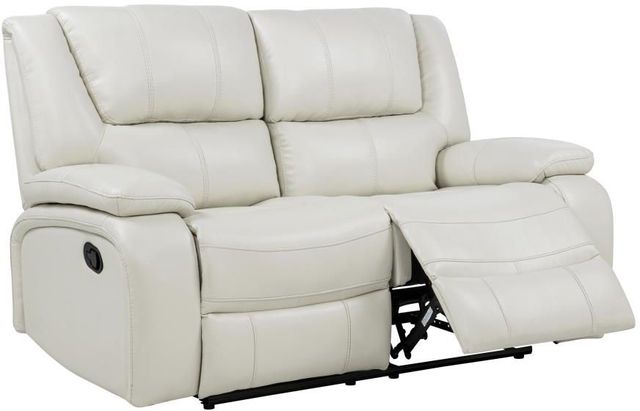 Coaster® Camila White Upholstered Motion Reclining Loveseat-1