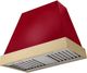 AGA Euclid 36" Piccadilly Red Wall Mounted Range Hood  with Brushed Brass Trim-0