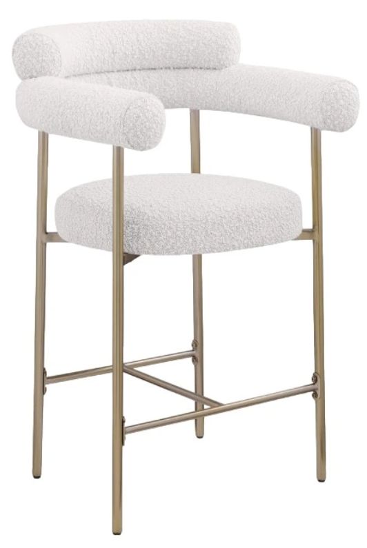Meridian Furniture Blake Cream/Brushed Gold Counter Stool-0
