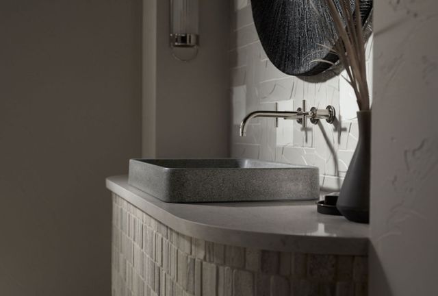 Kohler WasteLAB™ Vox® Ashen 23" Rectangular Vessel Bathroom Sink, No Overflow-4