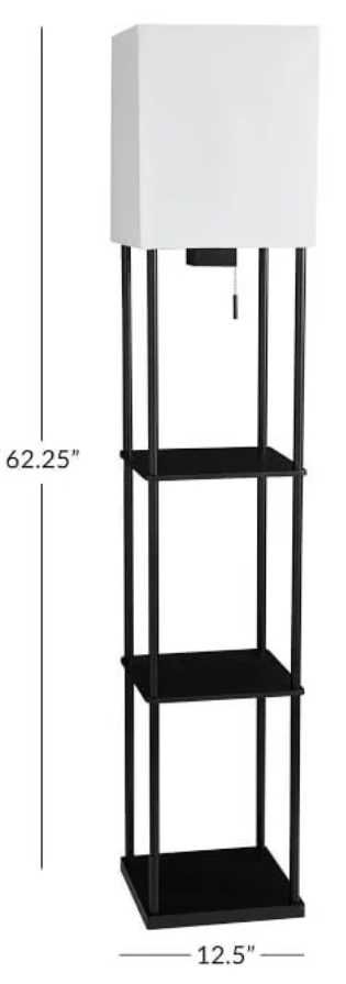 Adesso® Harrison Black Shelf Floor Lamp -1