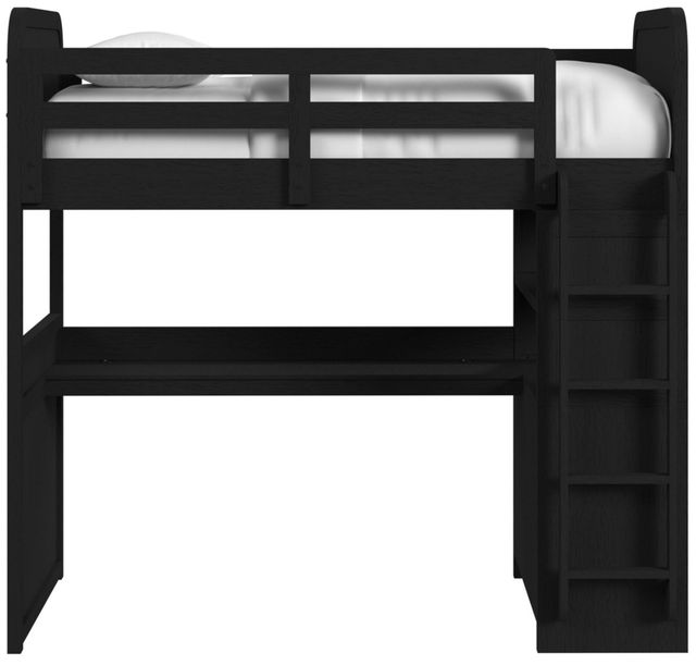 Elements International Ridgemont Black with Grain Youth Loft Bunk Bed-3