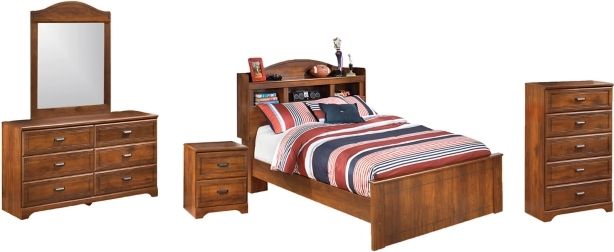 Signature Design by Ashley® Barchan 5-Piece Medium Brown Full Bookcase Bed Set-0