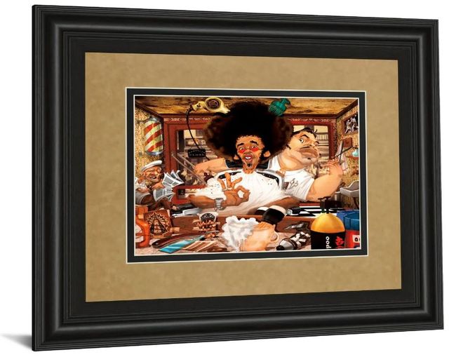 Classy Art The Barber’s Shop by Adam Perez Framed Print Wall Art-0