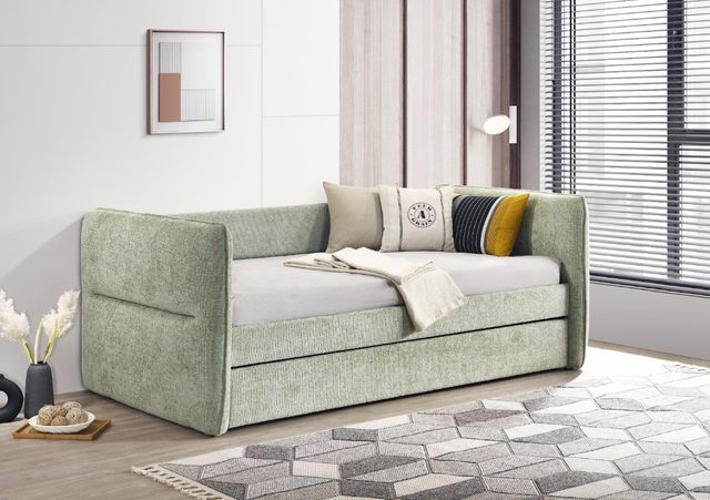 Crown Mark Philipa Light Green Upholstered Daybed-1