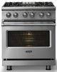 Viking® 5 Series 30" Stainless Steel Pro Style Dual Fuel (NG) Range with Polished Chrome Trim-4