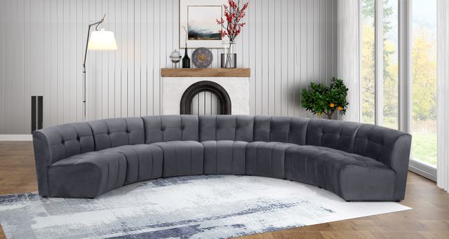 Meridian Furniture Limitless 7-Piece Grey Velvet Modular Sectional-1