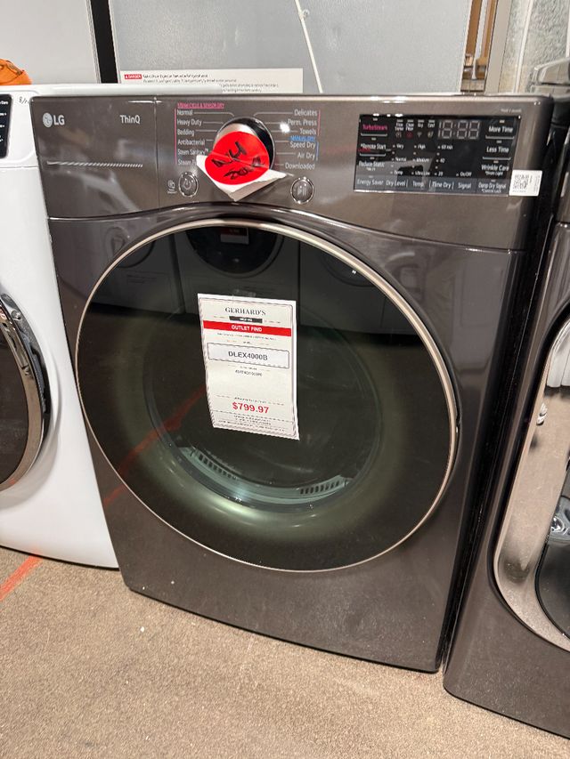LG 7.4 Cu. Ft. Black Steel Smart Wi-Fi Enabled Front Load Electric Dryer with TurboSteam™ and Built-In Intelligence-0
