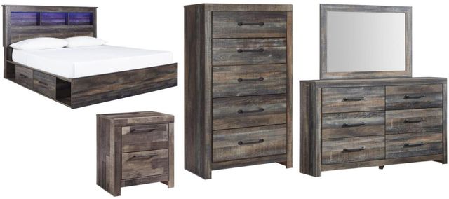 Signature Design by Ashley® Drystan 5-Piece Multi King Bookcase Bed Set-0