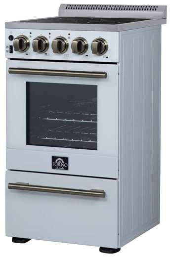 FORNO® Pallerno Alta Qualita 20" White Pro Style Electric Range-2