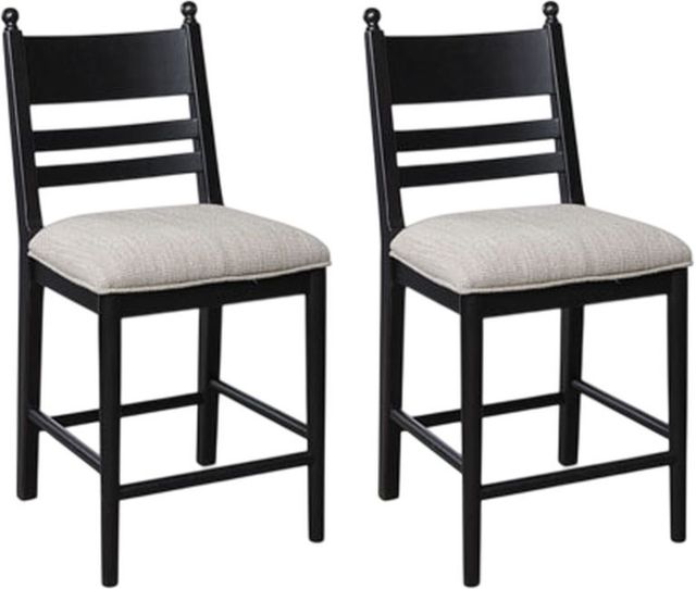 Signature Design by Ashley® Chadworth Black Upholstered Bar Stool-1