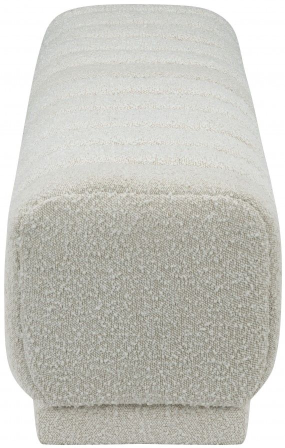 Meridian Furniture Heathrow Cream Bench/Ottoman-2