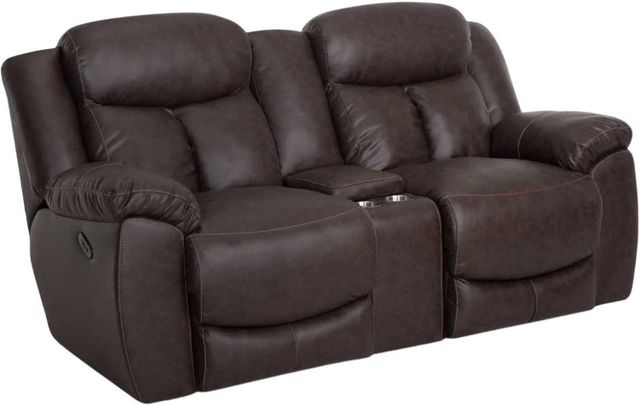 Franklin™ Warner Duvall Coffee Dual Seat Power Reclining Console Loveseat-0