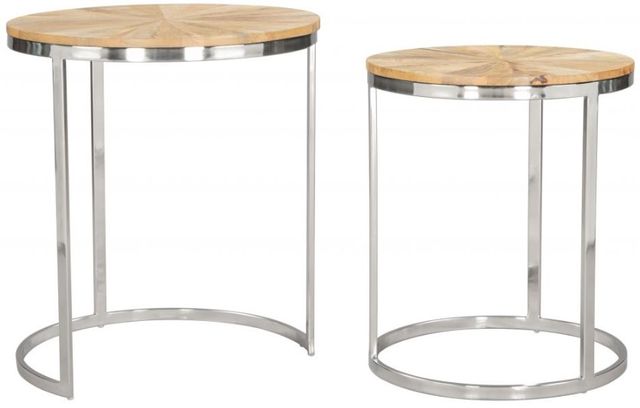 Zuo® Modern Bari 2-Piece Chrome/Natural Coffee Table Set-2