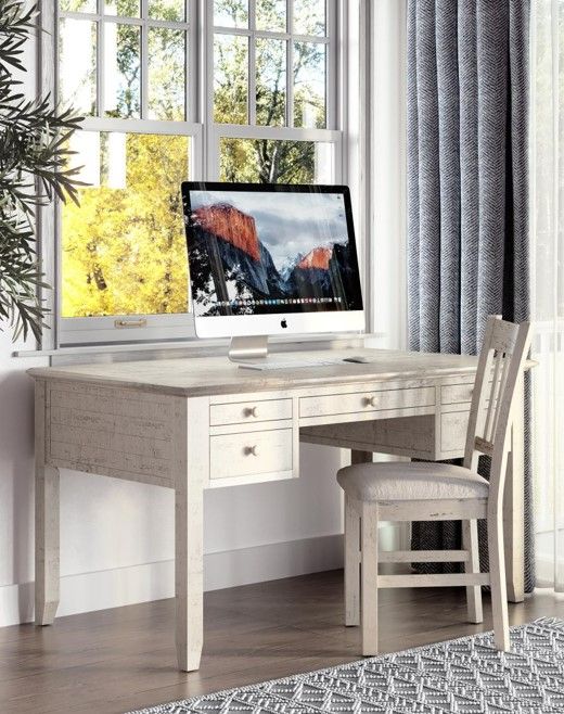 Jofran Inc. Rustic Shores Watch Hill Brown Gray Desk Chair-1