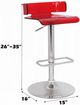 ACME Furniture Rania Chrome/Red Adjustable Swivel Stool -1