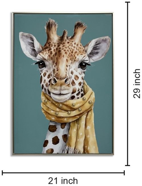 Classy Living Untamed Giraffe Mustard Scarf Wall Art-2