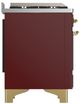 Ilve® Majestic III 36" Burgundy Pro Style Dual Fuel Natural Gas Range with 6 Black Brass Burners and Brass Trim-3