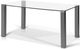 Korson Furniture Marlee Glass Top Dining Table with Gray Powder Legs-0