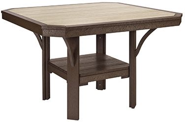 C R Plastics Chocolate/Beige Square Dining Table-0