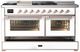 Ilve® Majestic III 60" White Pro Style Dual Fuel Liquid Propane Range with French Top and Copper Trim-2