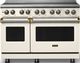 Viking® 5 Series 48" Pure White Pro Style Induction Range with Brushed Brass Trim-0