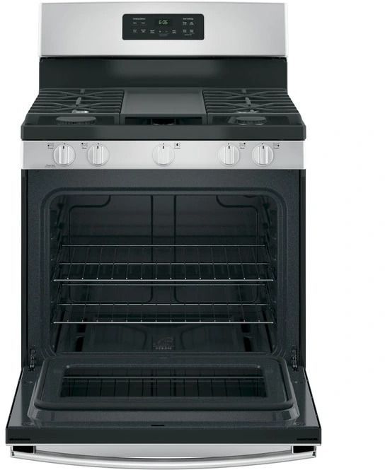GE® 30" Black/Stainless Steel Freestanding Gas Range-1