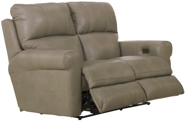 Catnapper® Torretta Putty Leather Power Lay Flat Reclining Loveseat-2