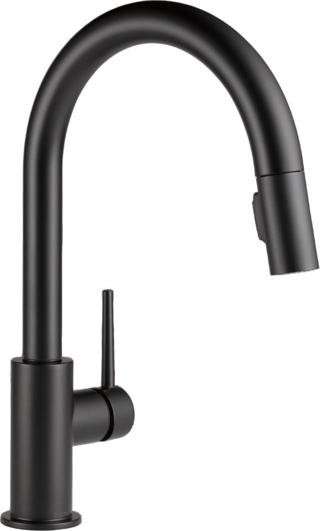 Delta Trinsic® Matte Black Single Handle Pull-Down Kitchen with Limited Swivel-0